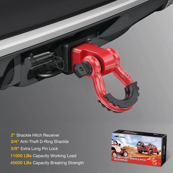2 Inch Anti-Theft Shackle Hitch Receiver Set
