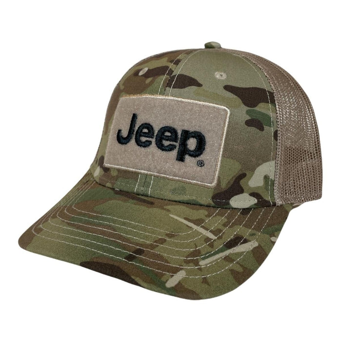 Hat - Jeep Text Logo Camo Pattern Hook and Loop Tactical Snapback ...