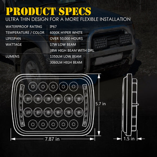 5X7" LED Headlights | Insight Series