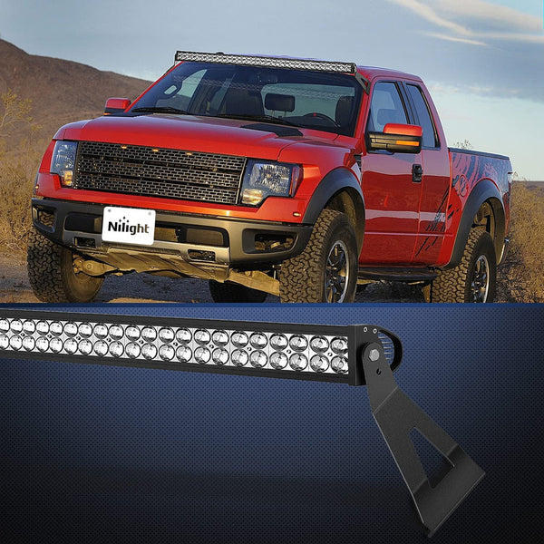 52” Curved Light Bar Bracket at Upper Windshield Roof Cab for 2004-2018 Ford F150 & SVT Raptor (Pair)