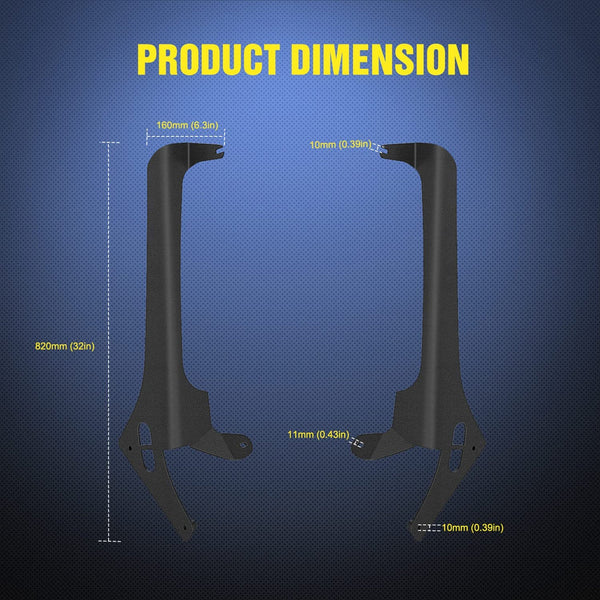 52" Light Bar Upper Windshield A-Pillar Mount Bracket for Wrangler JL/JLU Unlimited 2018-2020 (Pair)