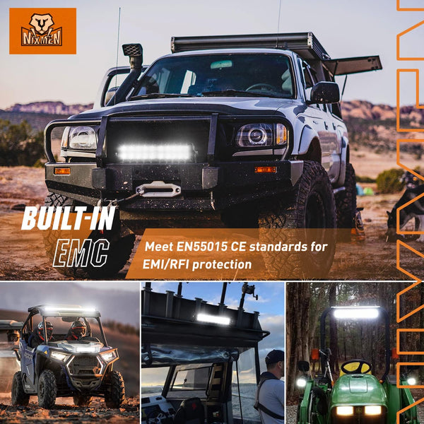 13.5 Inch LED Light Bar 120W Flood Spot Combo Beam 14400LM Osram P8/5W Chips Offroad Lighting IP68 LED Driving Light for Pickup Truck SUV ATV UTV Boat 4x4 Jeep