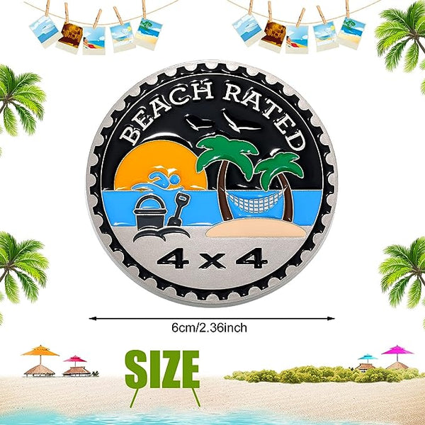 Beach Rated 4 x 4 Car Badge Car Emblem Metal Automotive