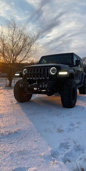 TACTIK Stubby Front Bumper with Hoop for 18-24 Jeep Wrangler JL & Gladiator JT