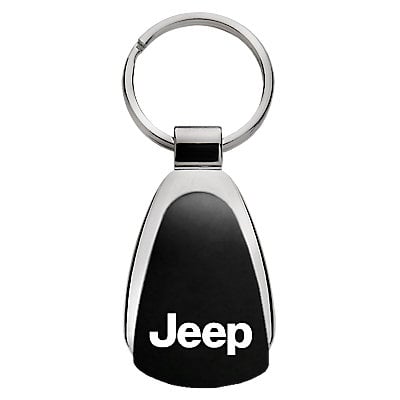 Automotive Gold Teardrop Jeep Logo Keychain