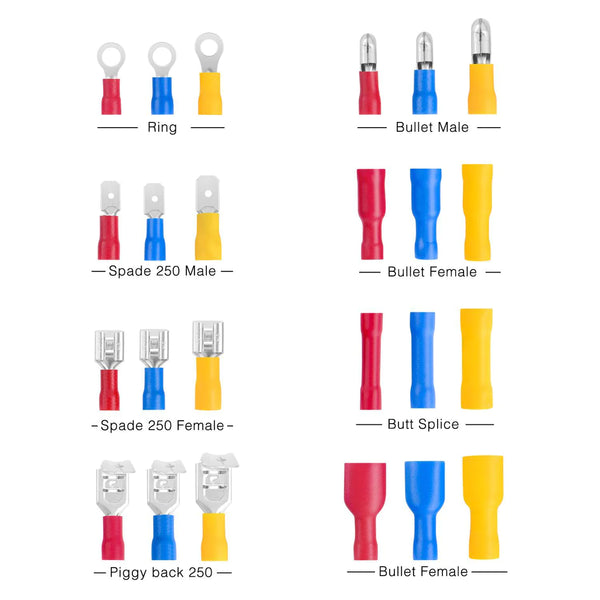 540Pcs Electrical Wire Terminal Crimp Connectors