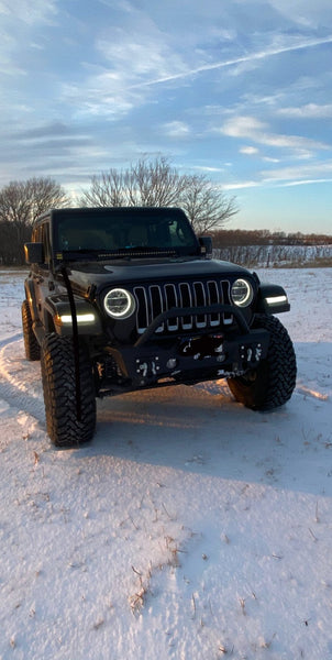 TACTIK Stubby Front Bumper with Hoop for 18-24 Jeep Wrangler JL & Gladiator JT