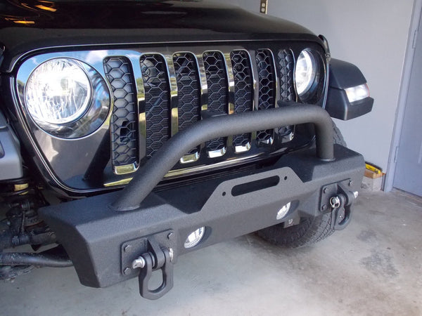 TACTIK Stubby Front Bumper with Hoop for 18-24 Jeep Wrangler JL & Gladiator JT