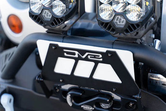 DV8 Offroad  Fairlead Mounted Flip-Up License Plate Bracket