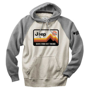 Mens Jeep® Have Fun Out There Vintage Hoodie - Grey/Natural