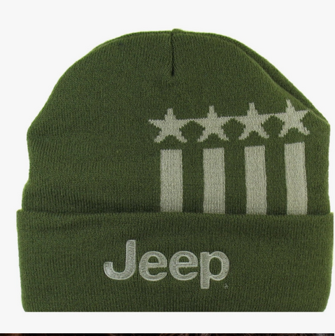 Hat - Jeep Stars and Stripes Flip Knit - Military Green