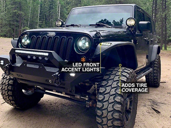 Tubular Fender Flares with LED Lighting (07-18 Jeep Wrangler JK)