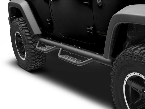 3-Inch Nerf Drop Side Step Bars; Black (07-18 Jeep Wrangler JK 4-Door)