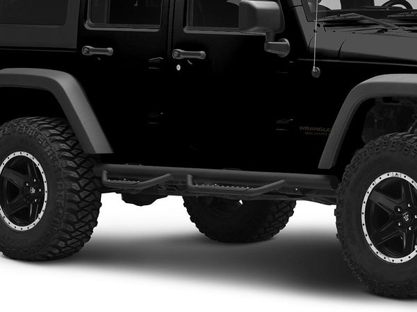 3-Inch Nerf Drop Side Step Bars; Black (07-18 Jeep Wrangler JK 4-Door)