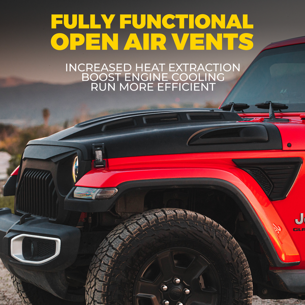 Jeep Wrangler JL & Gladiator JT Heat Dispersion Hood | Avenger Series