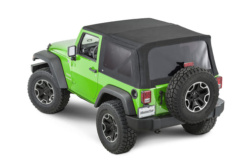 MasterTop Replacement Soft Top with Tinted Windows in MasterTwill® Fabric for 07-18 Jeep Wrangler JK 2 Door