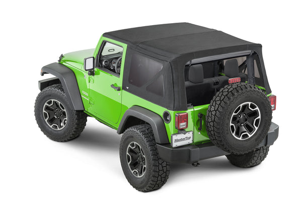 MasterTop Replacement Soft Top with Tinted Windows in MasterTwill® Fabric for 07-18 Jeep Wrangler JK 2 Door