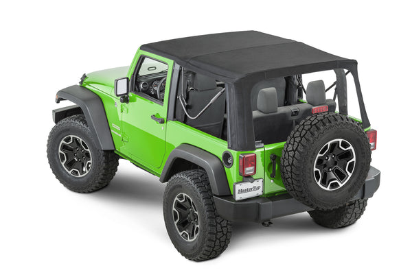 MasterTop Replacement Soft Top with Tinted Windows in MasterTwill® Fabric for 07-18 Jeep Wrangler JK 2 Door