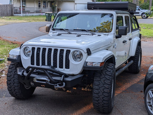 Rugged Ridge 11540.32 HD Stubby Front Bumper for 07-24 Jeep Wrangler JL, JK & Gladiator JT