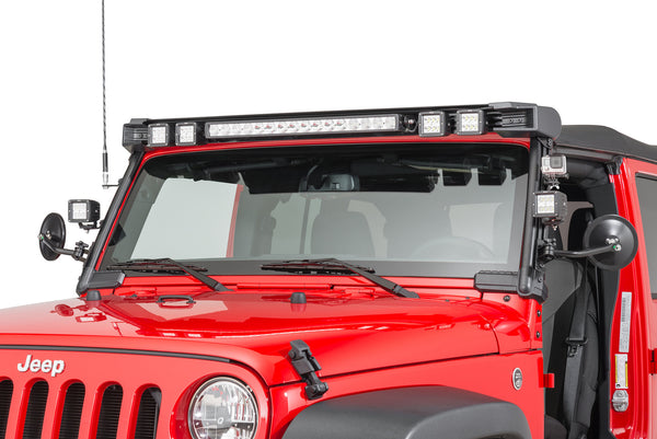 Rugged Ridge 11232.50 Elite Fast Track Windshield Light Bar Mounting Brackets for 07-18 Jeep Wrangler JK