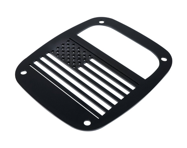 ZS-0041-G1-FLAG - USA Flag Black Tail Light Guards