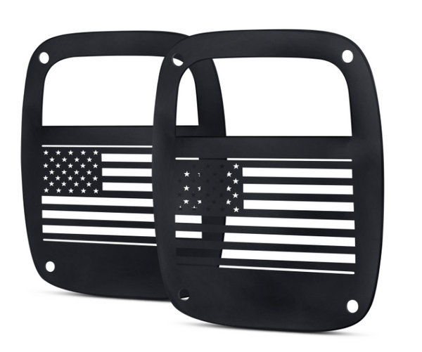 ZS-0041-G1-FLAG - USA Flag Black Tail Light Guards