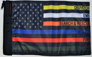 USA Subdued First Responders Flag  12x18