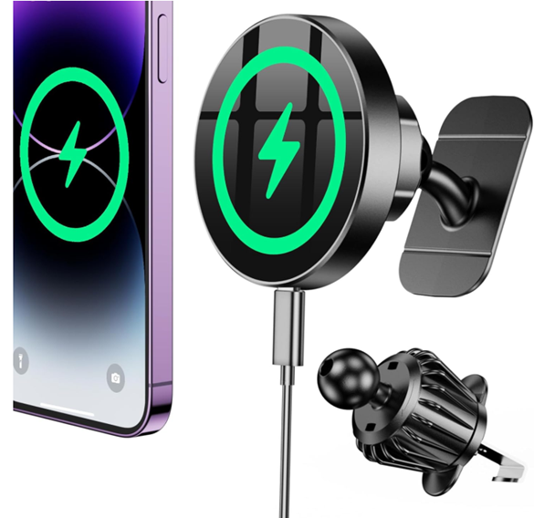 for iPhone MagSafe Car Mount Charger【Stronger Magnets】 iPhone Wireless Car Charger Magnetic Phone Holder Mount,【Vent +Dash+Wall 】 Fits iPhone 15 Pro Max 14 13 12 Plus Magsafe car Charger CarMount Case