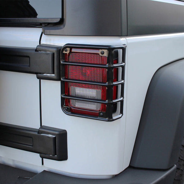 Black Taillight Guards For 2007 - 2018 Jeep Wrangler JK