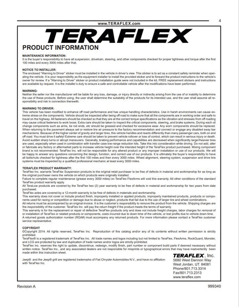 Teraflex 1753420 Alpine IR Front Adjustable Track Bar for 18-23 Jeep Wrangler JL & Gladiator JT with 0-6in Lift