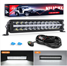 16 Inch LED Light Bar DRL 120W 12400LM Anti-Glare Flood Spot Offroad LED Driving Light IP68 w/ 16AWG DT Connector Wiring Harness for Pickup Truck SUV ATV UTV Boat 4x4 Jeep