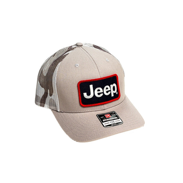 Hat - Jeep Richardson Heather Grey and Camo Trucker Patch Hat