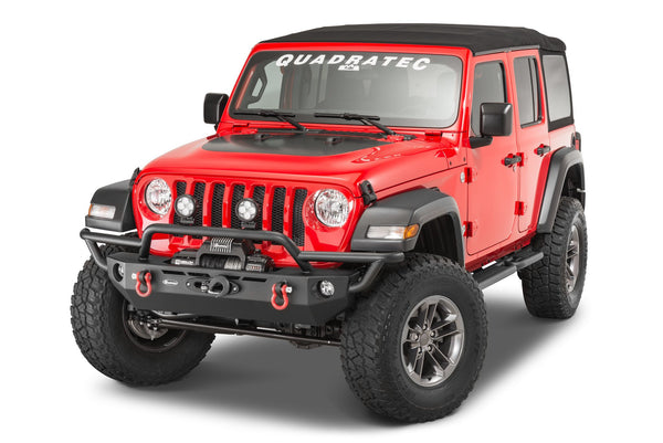 QRC Front Winch Ready Bumper Full Width Without Winch for 18-24 Jeep Wrangler JL and 20-24 Gladiator JT