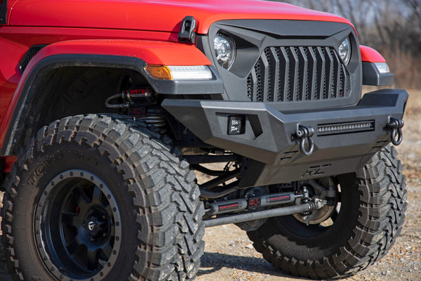 Rough Country 10635 Front Full Width Non-Winch Bumper for 07-24 Jeep Wrangler JL, JK & Gladiator JT