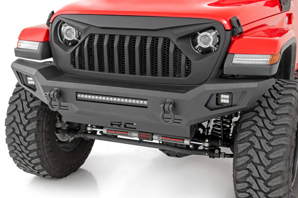 Rough Country 10635 Front Full Width Non-Winch Bumper for 07-24 Jeep Wrangler JL, JK & Gladiator JT