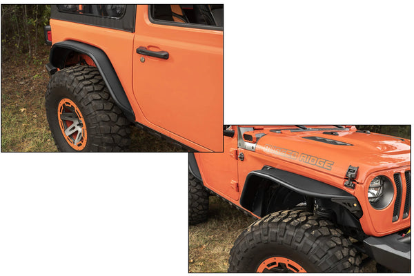 Rugged Ridge 11615.73 HD Steel Tube Fenders Front & Rear Fenders for 18-24 Jeep Wrangler JL