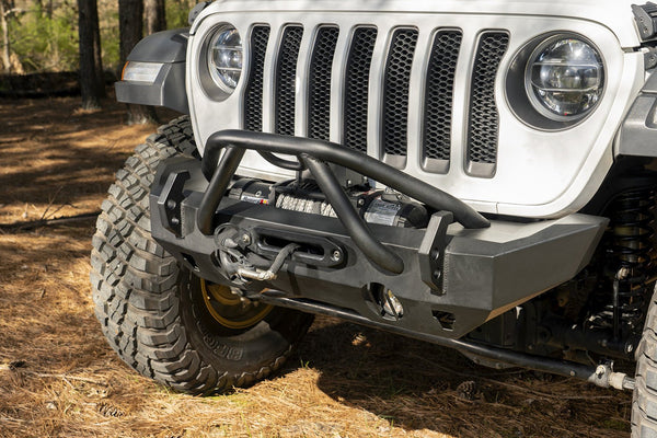 Rugged Ridge 11540.32 HD Stubby Front Bumper for 07-24 Jeep Wrangler JL, JK & Gladiator JT