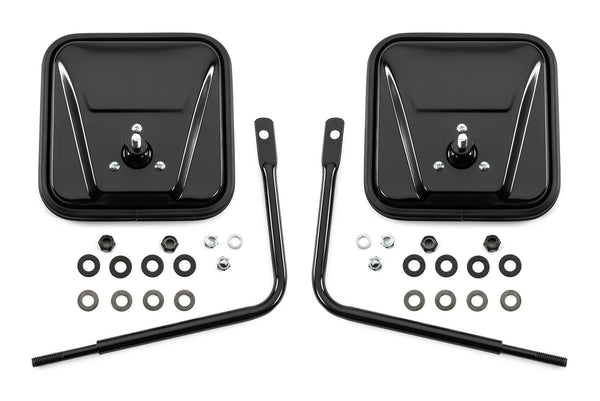 TACTIK Q1SQ Adventure Side Mirrors Square Mirrors - for 76-23 Jeep Wrangler JL, JK, TJ, YJ, CJ & Gladiator JT