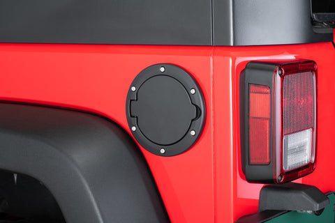 TACTIK TTJKDRLK Billet Aluminum Fuel Door for 07-18 Jeep Wrangler JK